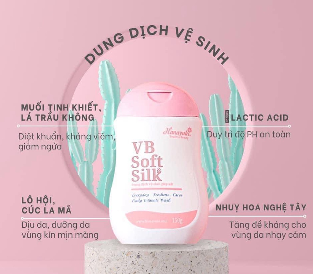 Dung dịch vệ sinh Hanayuki VB Soft Silk phiên bản hồng (150g)