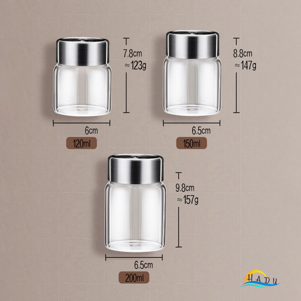 [4 Cái] Hũ Chưng Yến 120ml 150ml 200ml Thủy Tinh Nắp Inox 304 Cao Cấp Đạt Chất Lượng Đức SSGP