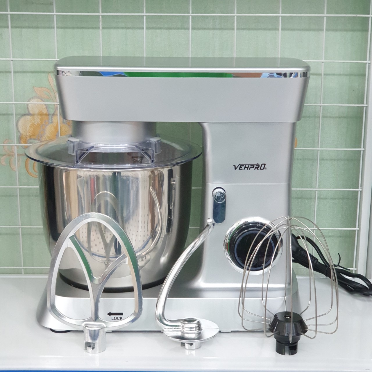 Máy đánh trứng, trộn bột công nghiệp VehPro 800W, bồn inox 4 lít