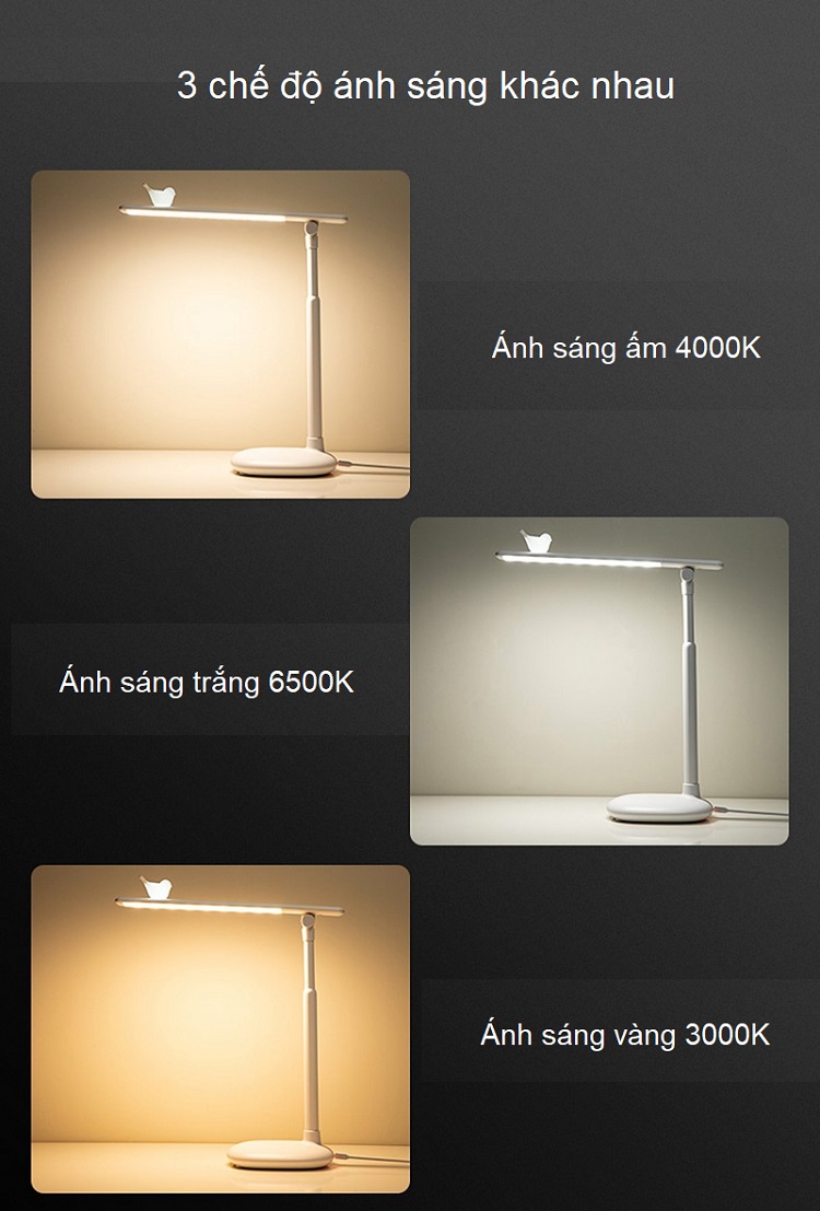 Đèn cảm ứng -Đèn bàn đọc sách báo thông minh cắm cổng USB