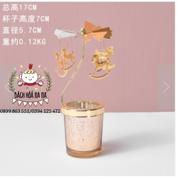 Đèn Nến Xoay / Cốc đựng nến xoay, món quà trang trí lãng mạn, Tặng kèm viên nến Quà Năm Mới Quà Valentine - Nana Shop