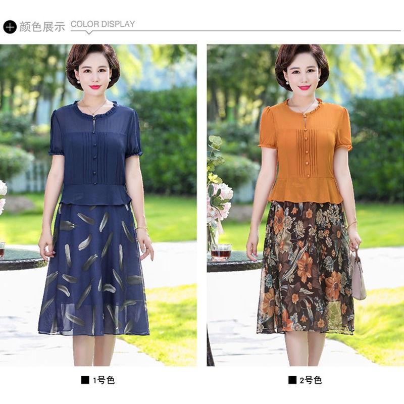 (HÀNG SẴN) Đầm Voan Hoa Nữ Trung Niên Đẹp VH77 - Hàng Quảng Châu Cao Cấp