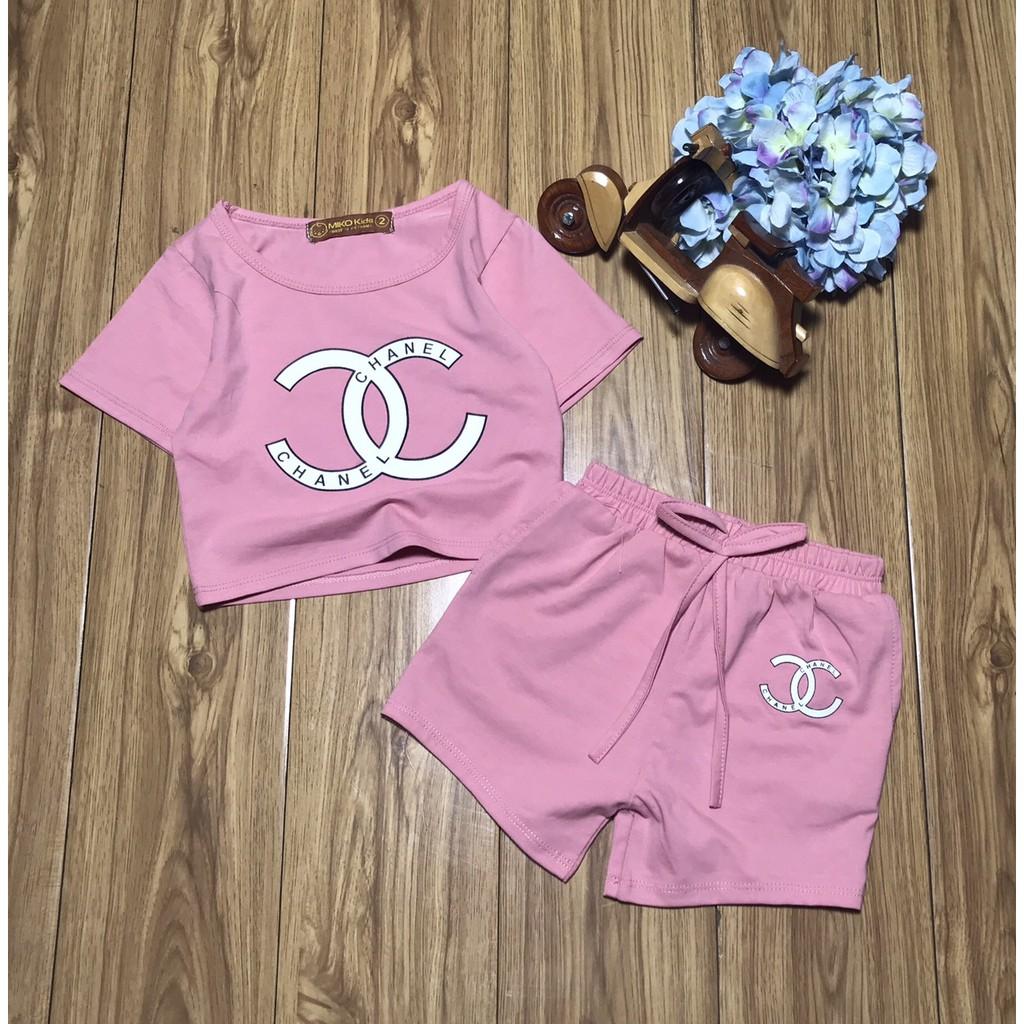 Đồ bộ quần áo thun bé gái, kiểu áo form rộng, ngắn tay, thun cotton co giãn tốt . Gia Khang