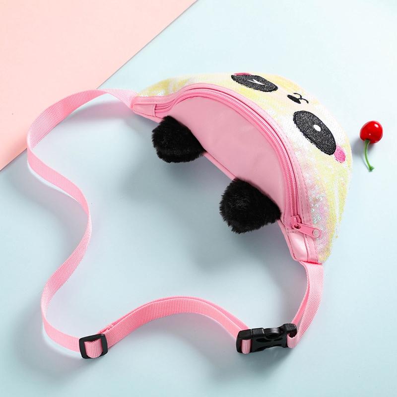 2020 Mới Thời Trang Hình Gấu Trúc Dễ Thương Nữ Eo Túi Bé Gái Kim Sa Lấp Lánh Hông Nữ Dây Da Túi Du Lịch Điện Thoại Ngực Túi Giáng Sinh quà Tặng