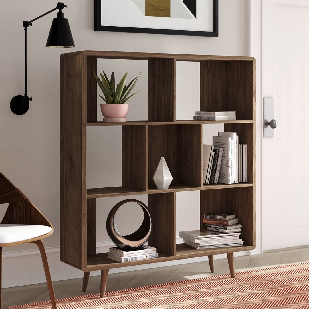 Giá sách gỗ phong cách hiện đại SMLIFE Bumajin