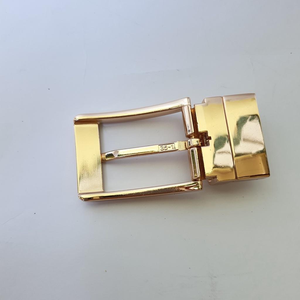 Mặt khóa thắt lưng màu vàng đồng đúc xoay 360 độ dùng cho dây nịt đục lỗ rộng 3,3 cm