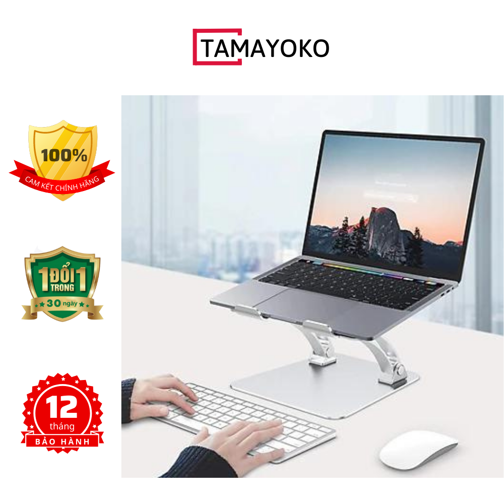 Giá Đỡ Máy Tính, Laptop, iPad, Macbook Hợp Kim Nhôm Cao Cấp. Hỗ Trợ Tản Nhiệt Chống Mỏi Cổ, Vai, Gáy. Hàng Chính Hãng Tamayoko