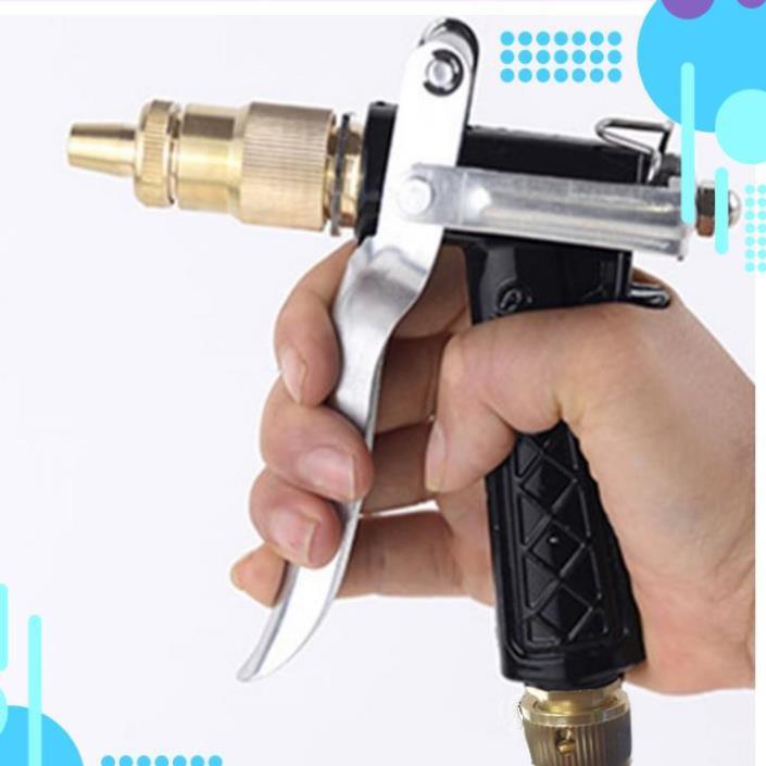 Bộ dây vòi xịt nước rửa xe, tưới cây . tăng áp 3 lần, loại 3m, 5m 206236Cđầu đồng, cút, nối đen, d.vàng