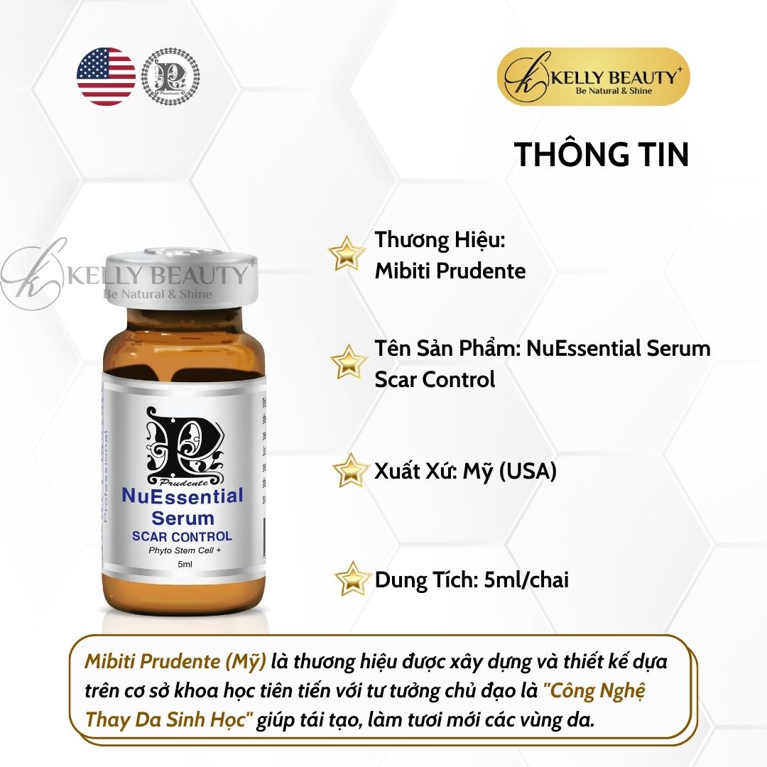 Tế Bào Gốc Mibiti Prudente Scar Control – Làm Đầy Sẹo Lõm, Phục Hồi Da Mỏng Yếu; Trẻ Hóa Da - Kelly Beauty
