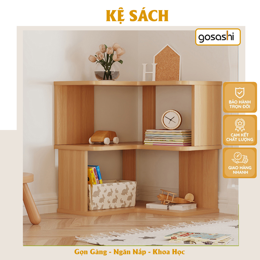 Kệ Sách Trang Trí Góc Tường Nhiều Tầng Đa Năng Chất Liệu Gỗ MDF Phủ Melamin Cao Cấp Phong Cách Và Màu Sắc Hiện Đại Dễ Dàng Lắp Đặt