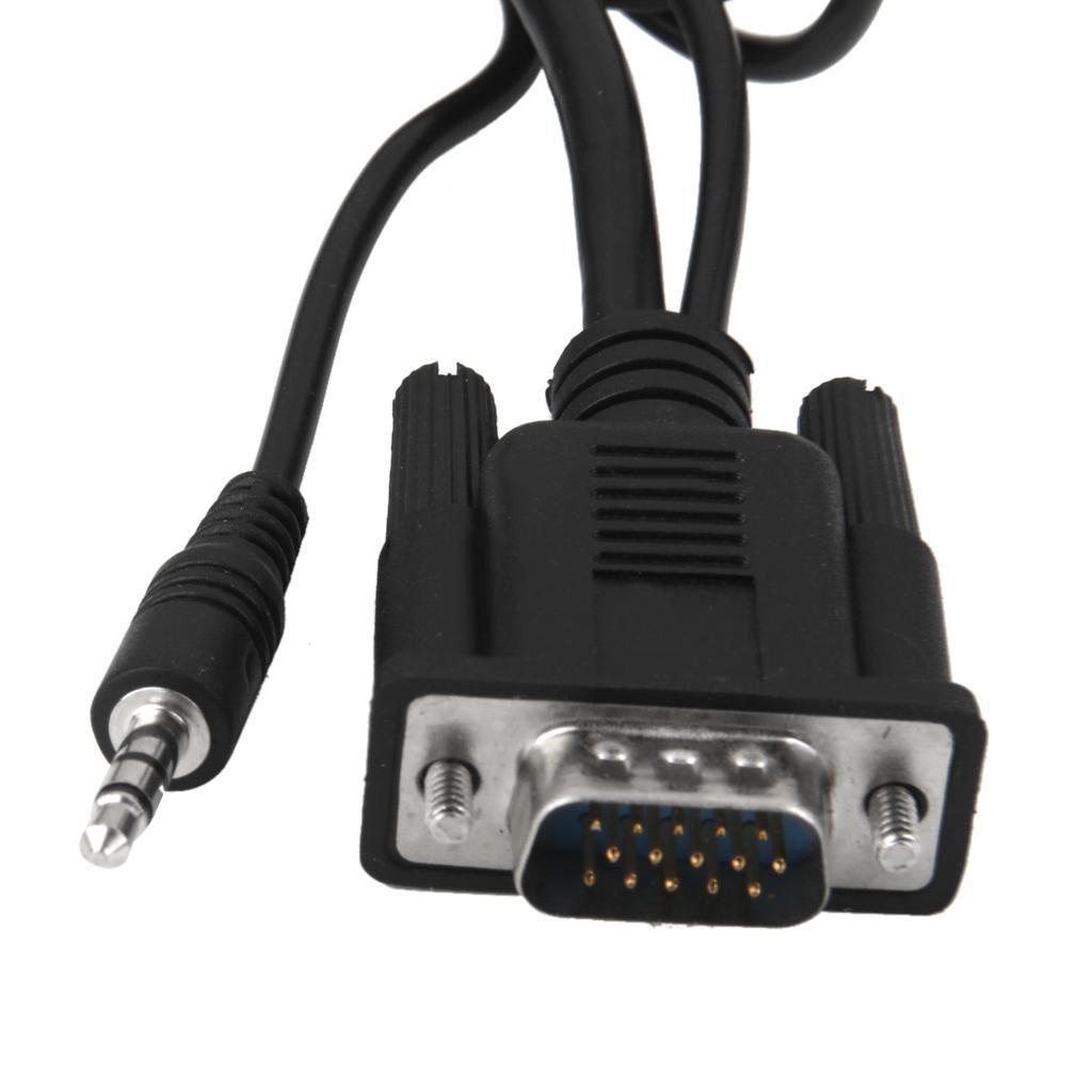 VGA Male with Audio Cable to Converter Adapter Lead for HDTV PC DVD