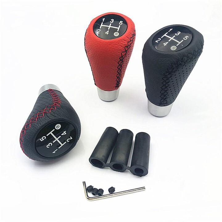 Đầu Tay nắm cần số xe hơi, ô tô bọc da thật 100% cao cấp dùng cho các xe số sàn - Chất liệu: Hợp kim đồng bọc da