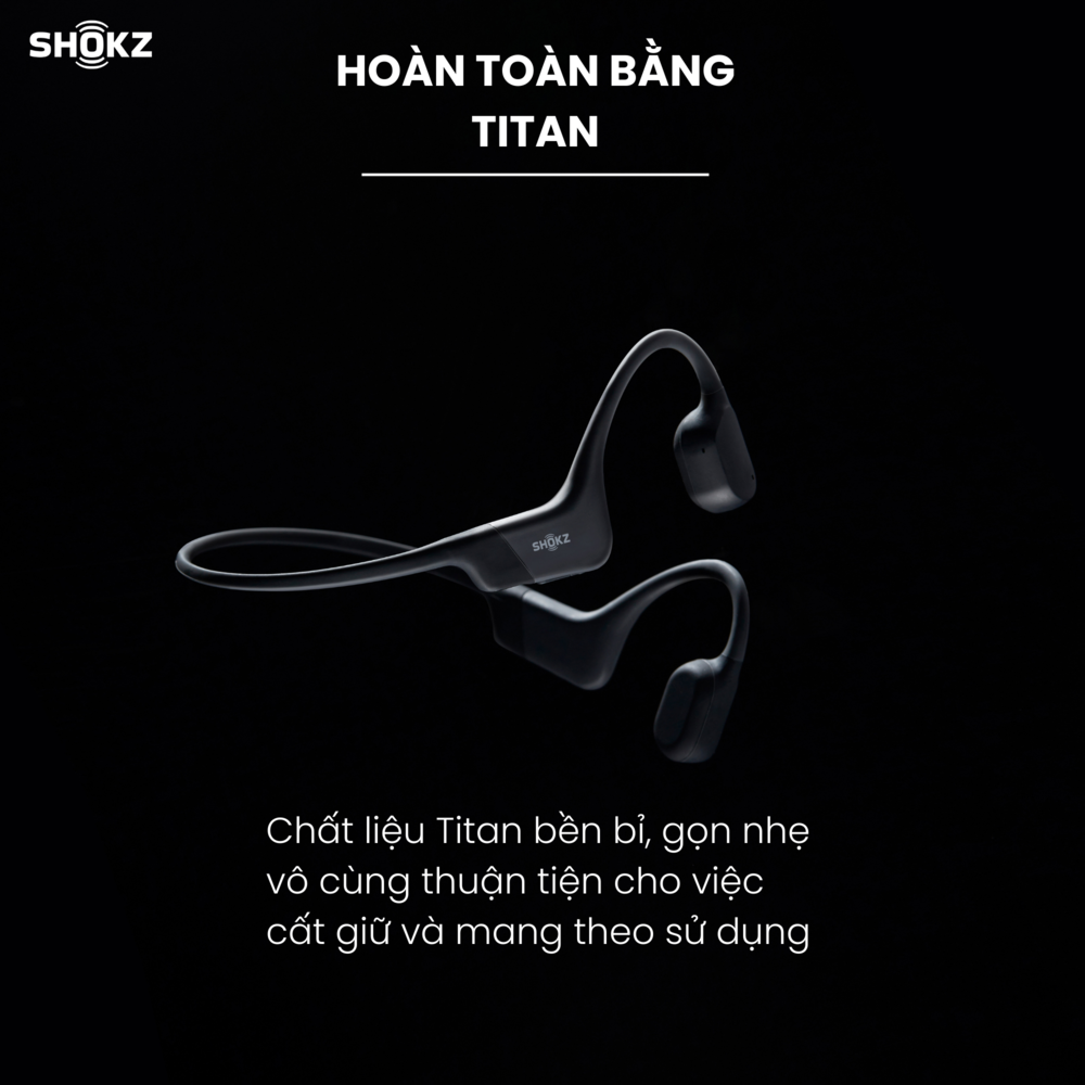 Tai Nghe Bluetooth Thể Thao Dẫn Truyền Âm Thanh Qua Xương SHOKZ OPEN RUN S803 Màu Đen - Hàng chính hãng