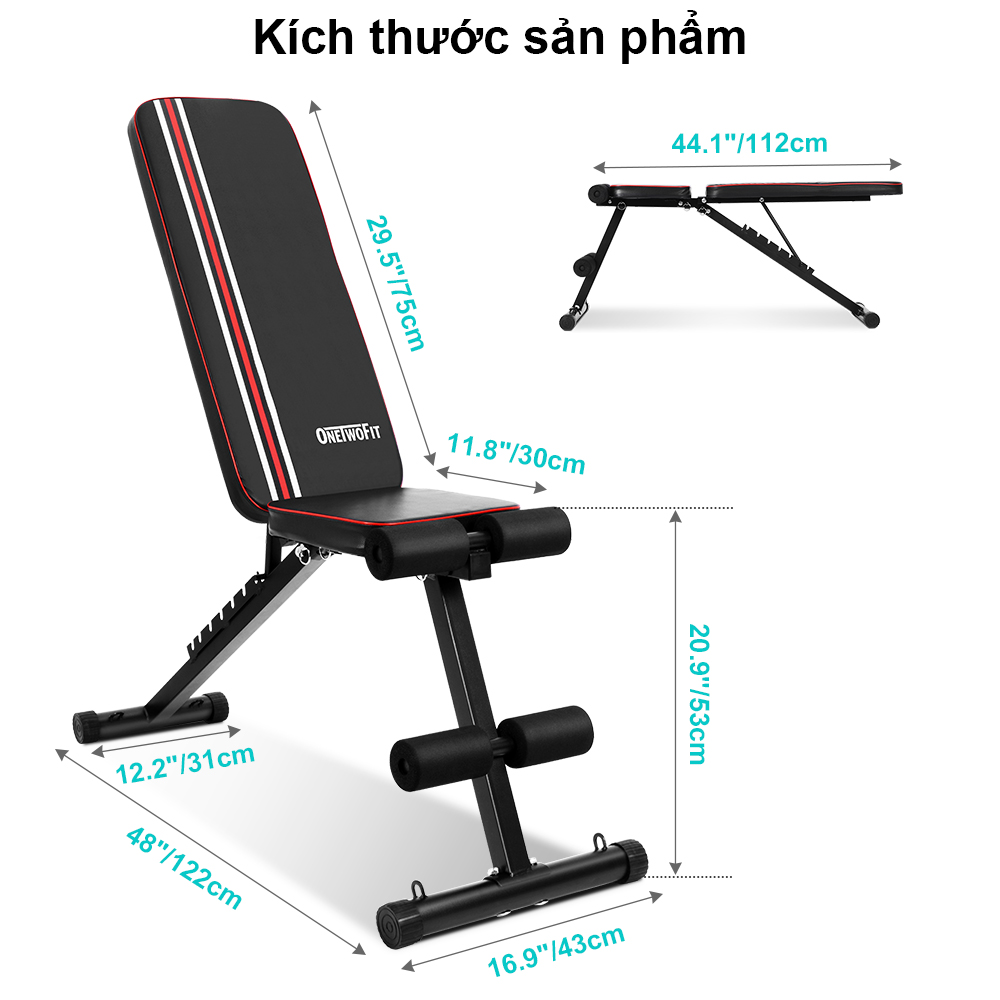 Ghế tập tạ đa năng Ghế gập bụng chống đẩy tập gym đa năng có thể gấp lại Có thể điều chỉnh OT226