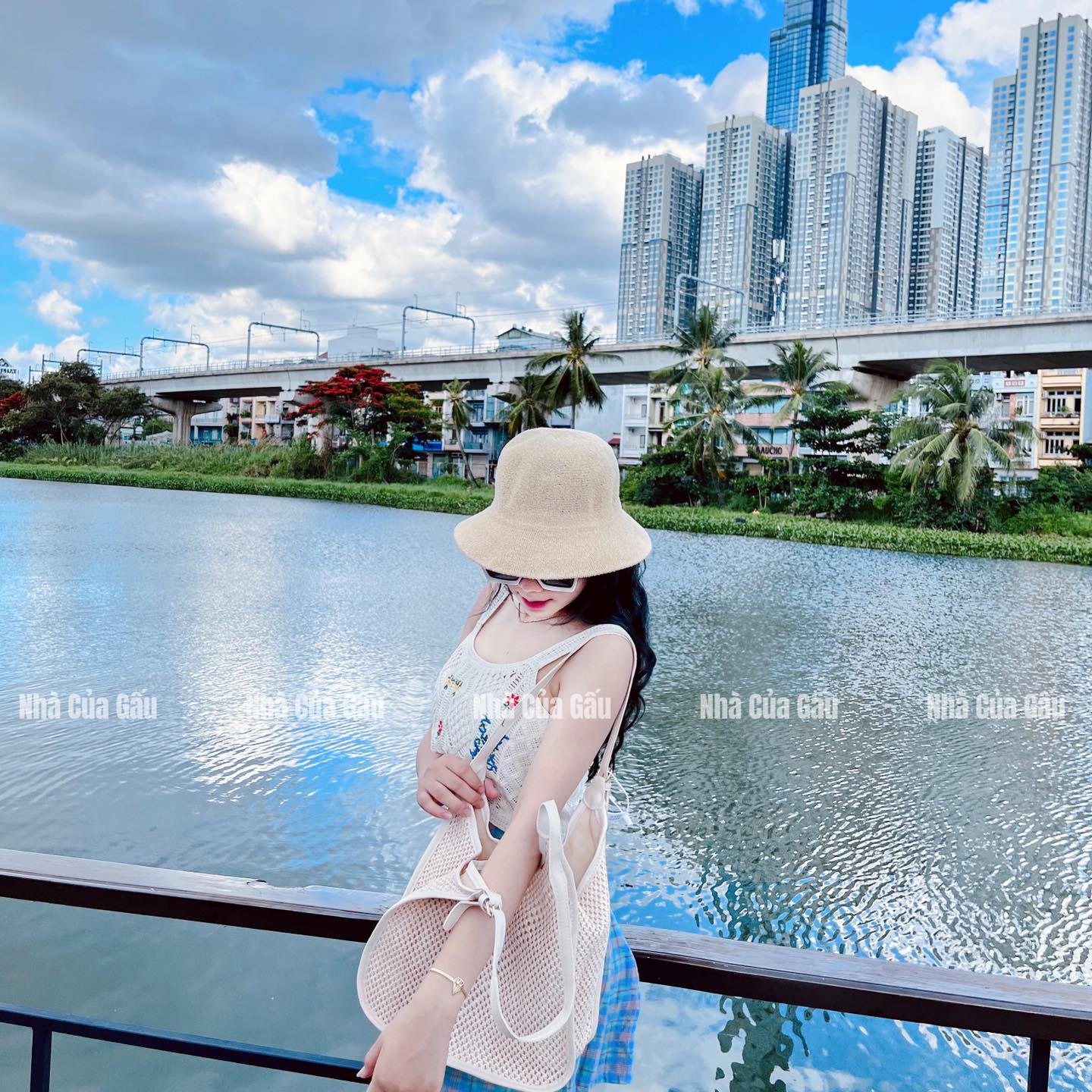 Túi cói dây da đeo vai hàng cao cấp
