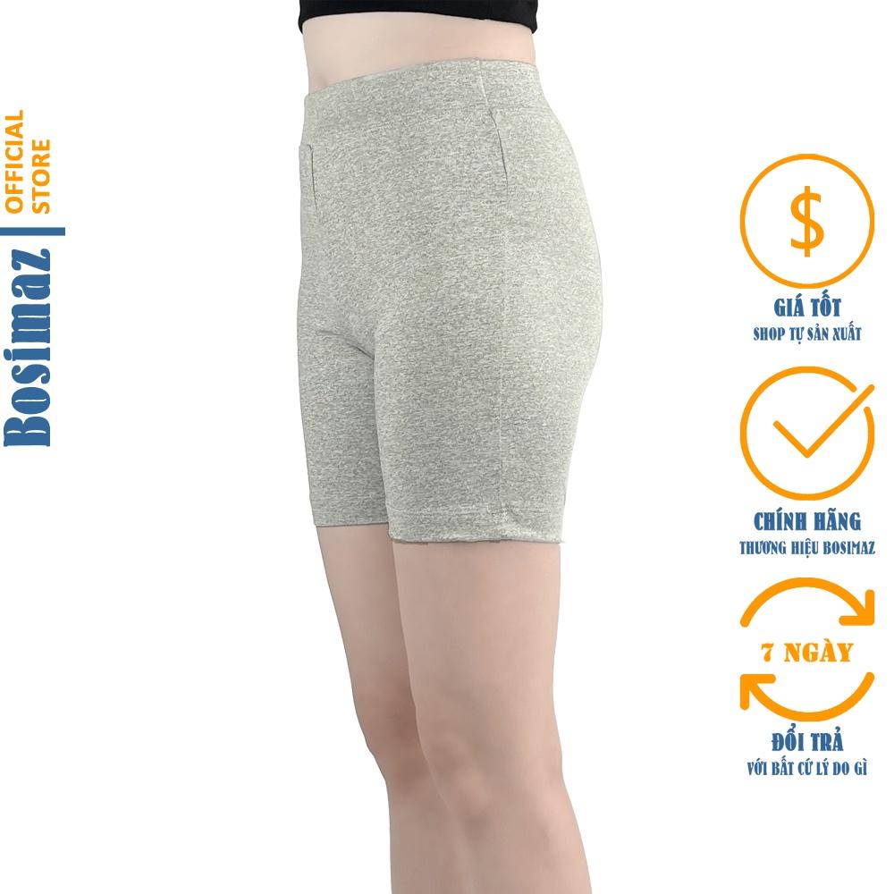 Quần Legging Nữ Bosimaz MS345 đùi không túi màu tiêu xám nhạt cao cấp, thun co giãn 4 chiều, vải đẹp dày, thoáng mát.
