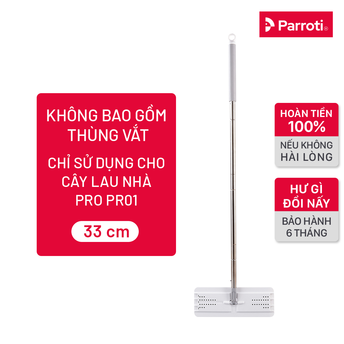 Cây Lau Nhà Thông Minh, Chổi Lau Nhà 360 Độ Đa Năng - Parroti MOP-PR01