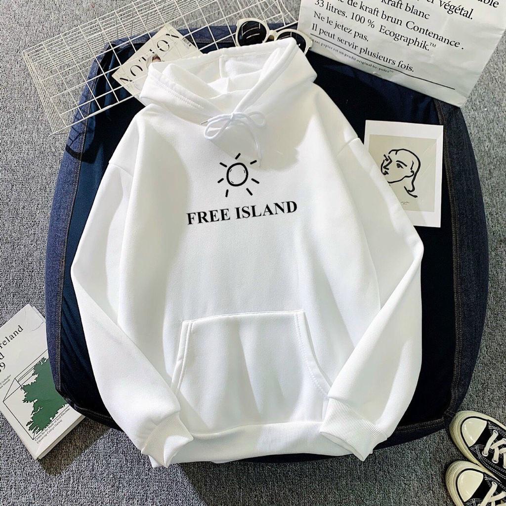 Áo Khoác Nỉ Hoodie In Free Island HDI03 - HDI03 - Cam