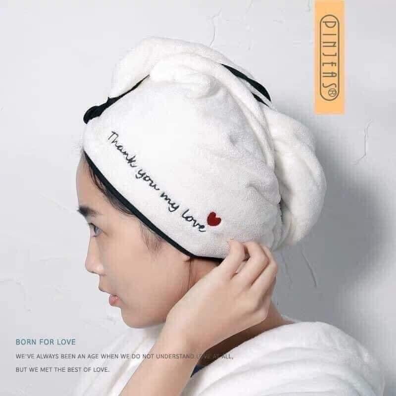 Khăn quấn/ ủ tóc cao cấp - Thấm hút tốt siêu nhanh khô - Mềm mại - Khăn trùm đầu siêu thấm khô tóc thần thánh