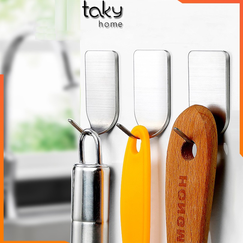 Móc Dính Tường Đa Năng, Móc Inox, Móc Dán Tường Siêu Dính, Móc Giá Rẻ, Treo Đồ Đa Năng, Tiện Dụng Gia Đình, TakyHome 2001