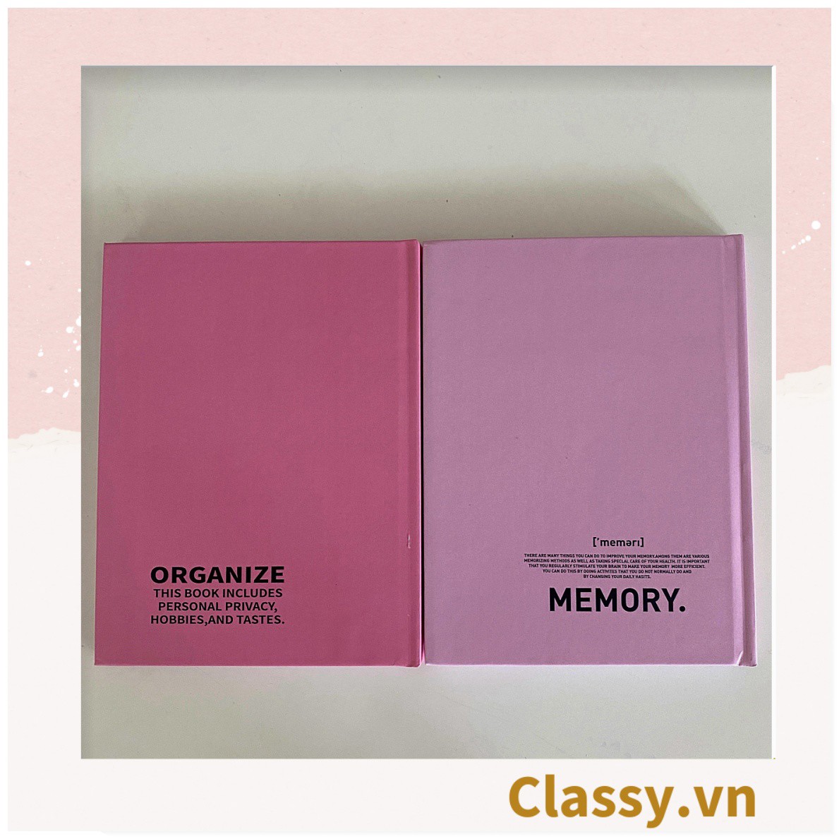 Sổ dán gáy bìa cứng - Classy Notebook ghi chép A5 100 trang bìa tối giản- Giấy kẻ ngang chống lóa mắt in chữ PK1747