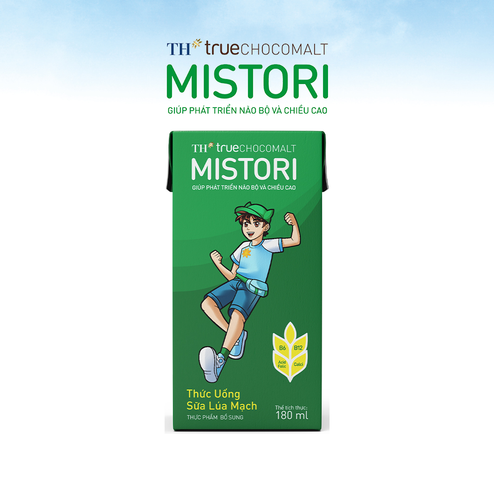 Thùng 48 hộp thức uống sữa lúa mạch TH True Chocomalt Mistori 180ml (180ml x 48)