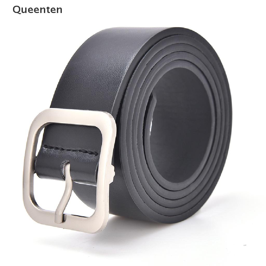 Queenten Fashion Women Girls Belts Leather Square Metal Pin Buckle Waist Belt Waistband VN