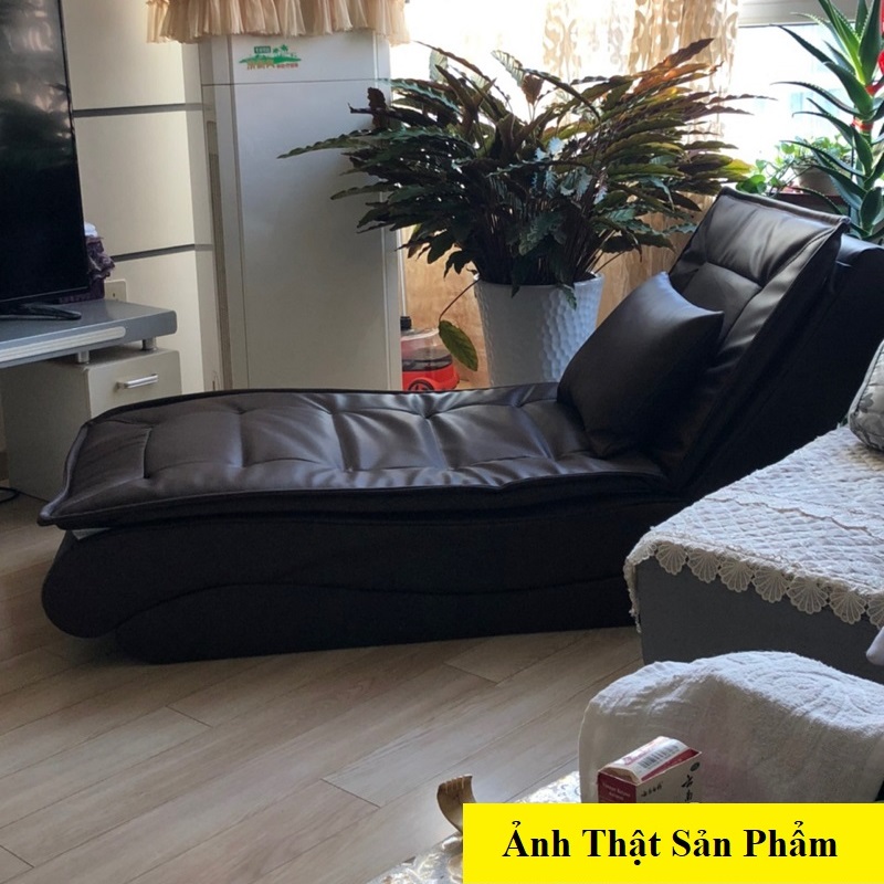 Ghế sofa giường nằm thư giãn bọc da tặng kèm gối - Ghế sofa lười Có Kèm Ảnh Thật