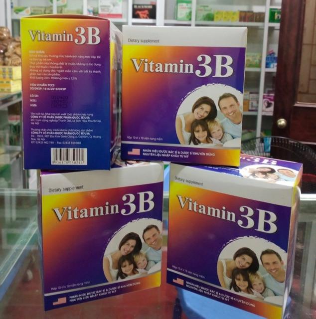 Vitamin 3B Giúp bổ sung và dự phòng thiếu hụt vitamin B1, B6, B12 cho cơ thể hộp 100 viên