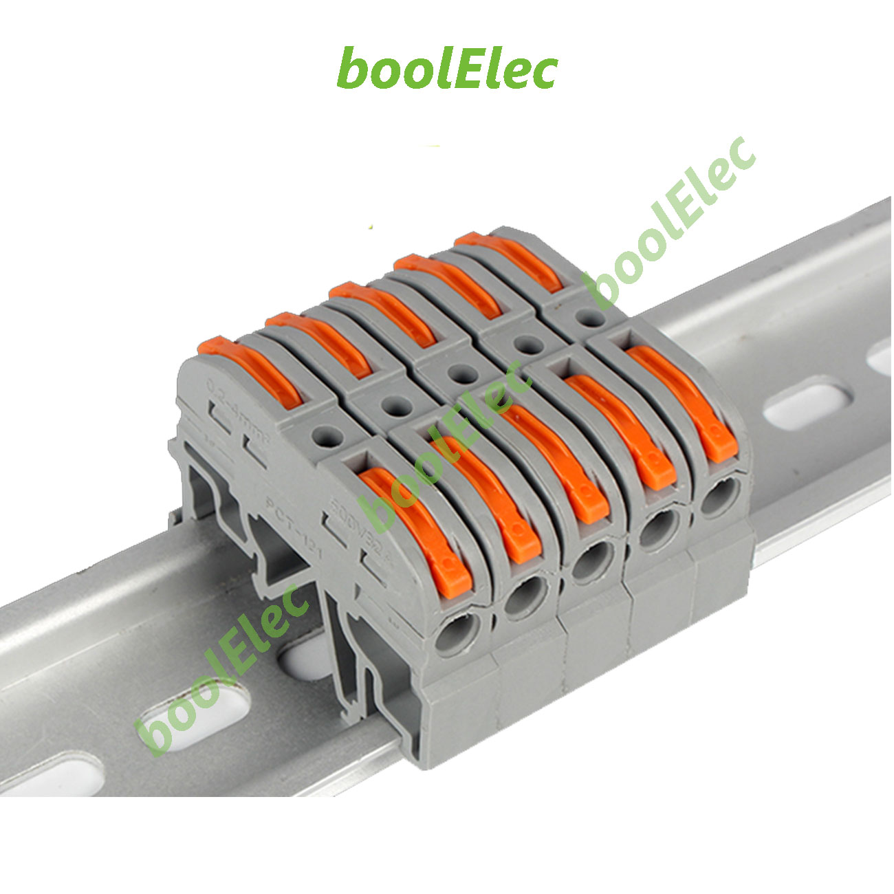 Bộ 2 cút nối dây điện nhanh đầu nối dây điện chịu tải 8000W sử dụng cơ cấu then cài din rail 35mm