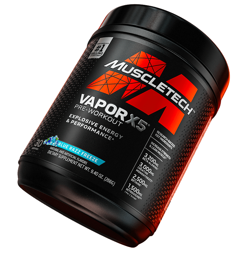 Thực phẩm bổ sung Pre-Workout Vapor X5 của MuscleTech -  Hỗ trợ tăng sức mạnh, sức bền, tăng sự tập trung tỉnh táo cho người tập luyện thể hình và thể thao -Thương hiệu MuslceTech USA - 30 lần dùng