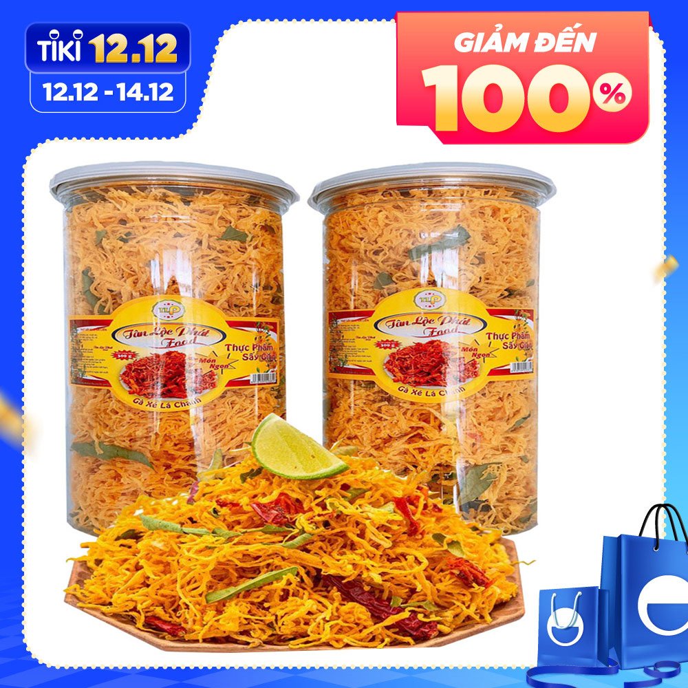 COMBO 2 HŨ KHÔ GÀ XÉ LÁ CHANH (GÀ CHÀ BÔNG CAY) TÂN LỘC PHÁT - MỖI HŨ 300G