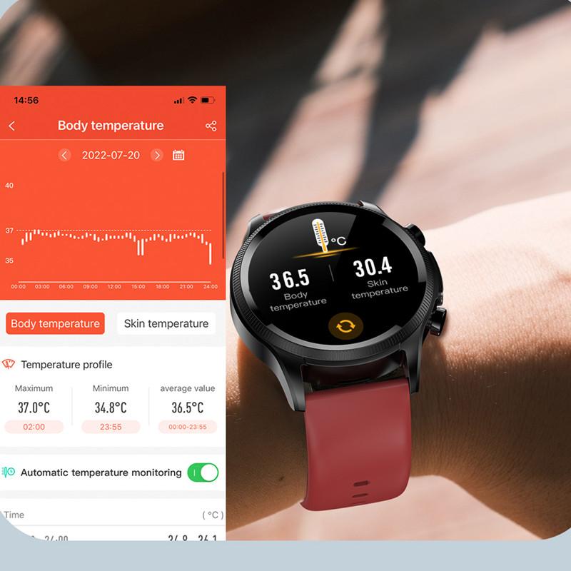 Đồng hồ thông minh E400 1.39 inch ECG Đường huyết Nhiệt độ cơ thể Huyết O2 ECG Belt Monitor Smartwatch