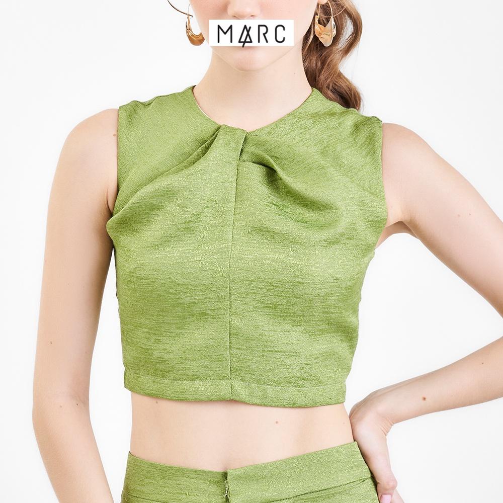 Áo kiểu croptop nữ MARC FASHION sát nách cổ tròn xoắn ngực FAVH091422