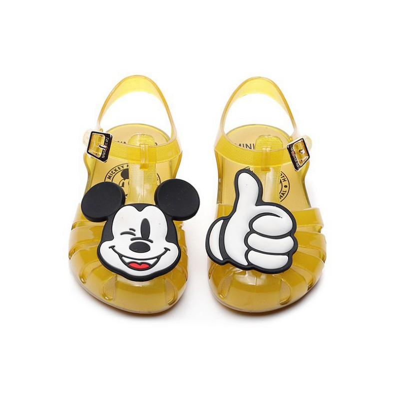 Giày nhựa mềm chống trượt hình chuột Mickey xinh xắn cho bé gái