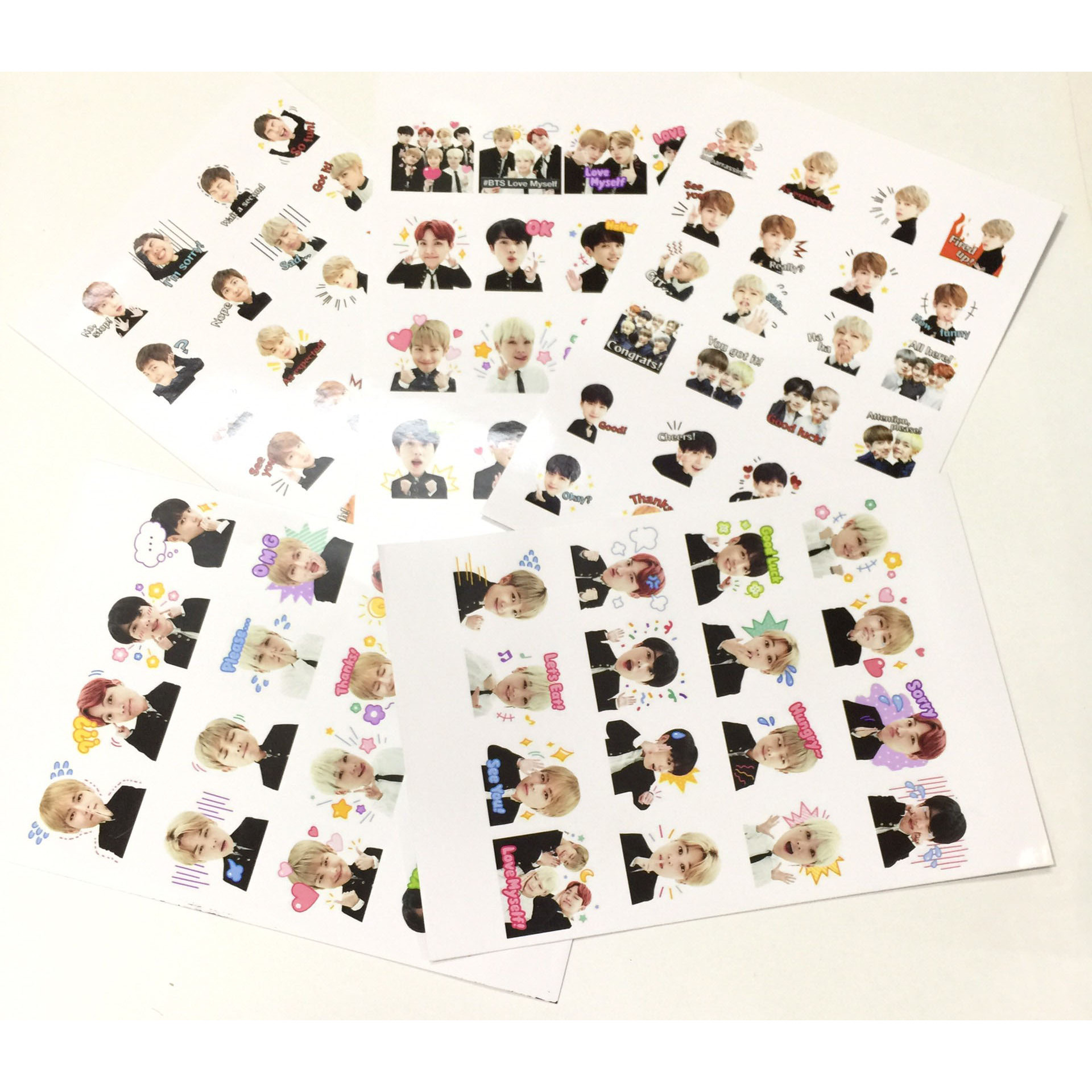 Sticker dán BTS combo 5 bảng 80-100 ảnh