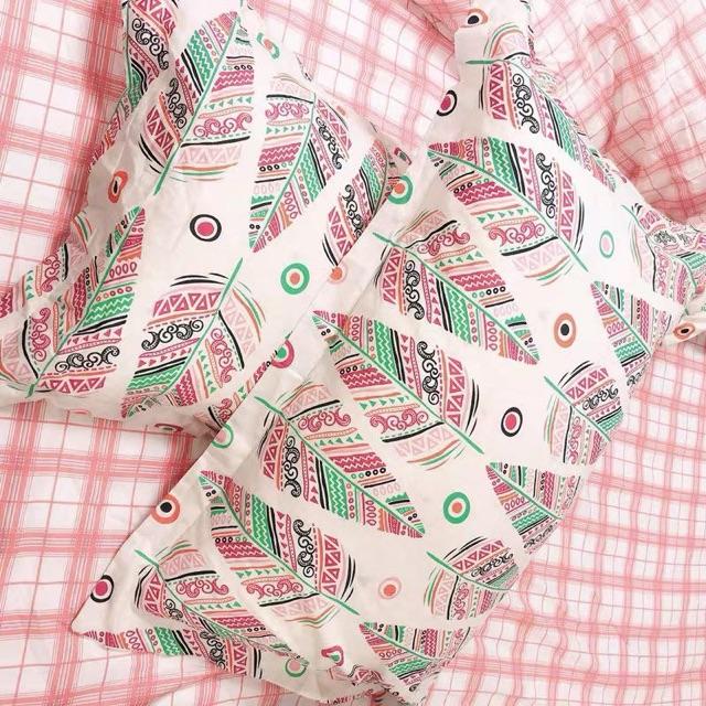 Bộ Chăn Ga Gối Cotton Living - Thổ Cẩm Hồng
