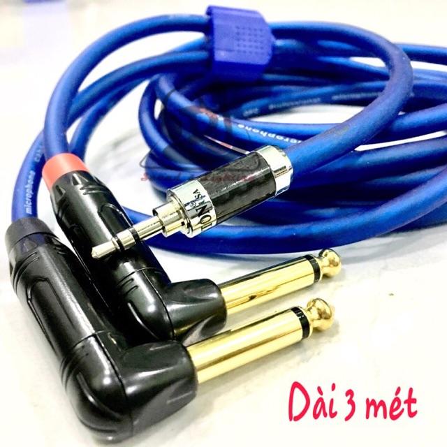 Dây Jack 3.5mm  ra 2 Jack 6.3mm dây phát nhạc