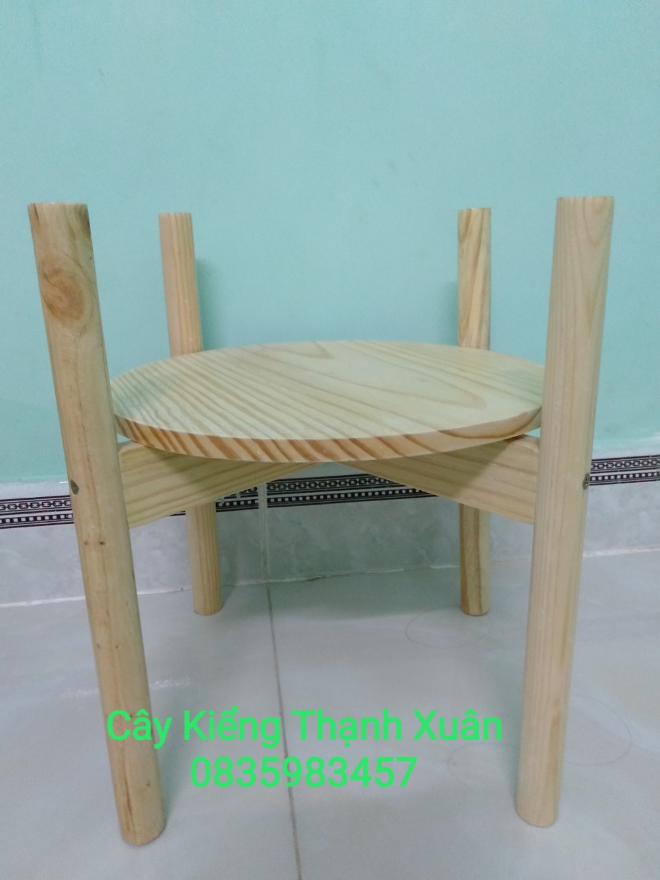Kệ Giá Gỗ Để Chậu Hoa/Đôn Gỗ Để Chậu Hoa Cây Cảnh Màu Trắng Loại To Kích Thước Cao 35cm x Rộng 36cm, lọt lòng 30,5cm