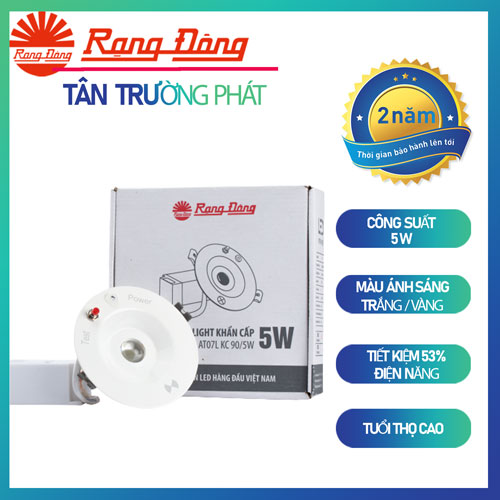 Đèn LED Âm trần Downlight Khẩn cấp 5W (PCCC) Rạng Đông Model: D AT07L KC 90/5W