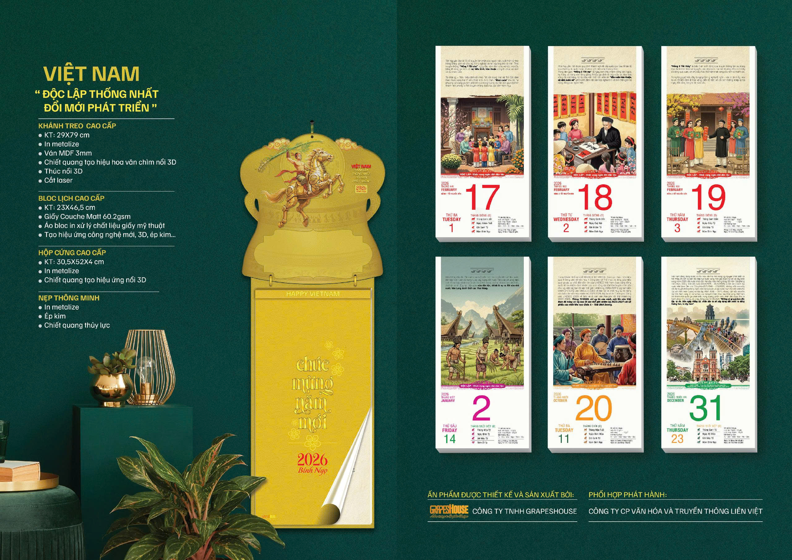 LỊCH TƯỜNG : VIỆT NAM “ĐỘC LẬP THỐNG NHẤT ĐỔI MỚI PHÁT TRIỂN” – Liên Việt Books