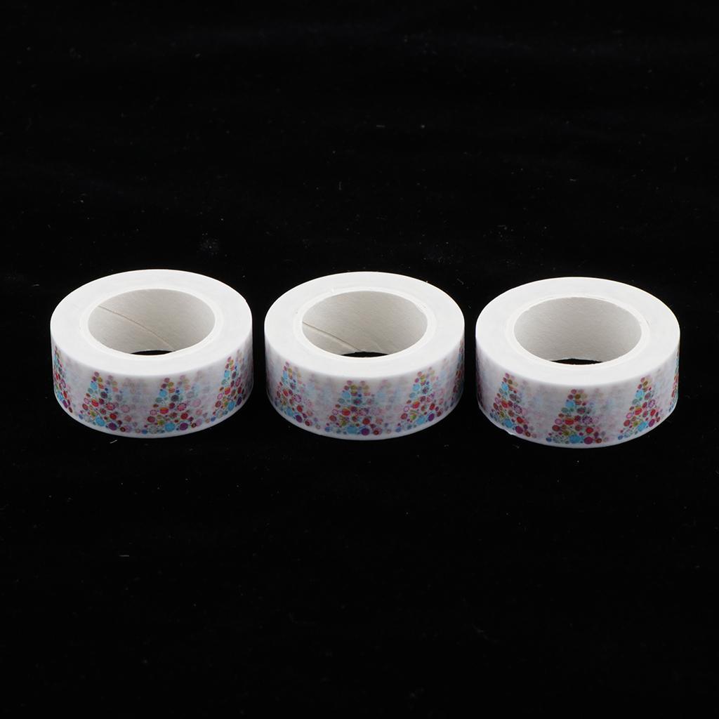 3 Rolls 15mm Xmas Washi Tape Set, Cartoon Washi Masking Decorative Tapes for DIY Decor Planners Scrapbooking Adhesive Sticker Tapers/Party Supplies