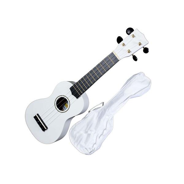 Combo Đàn Ukulele Soprano Màu Trơn KBD 33A15-Tr (Trắng) + Bao Đàn