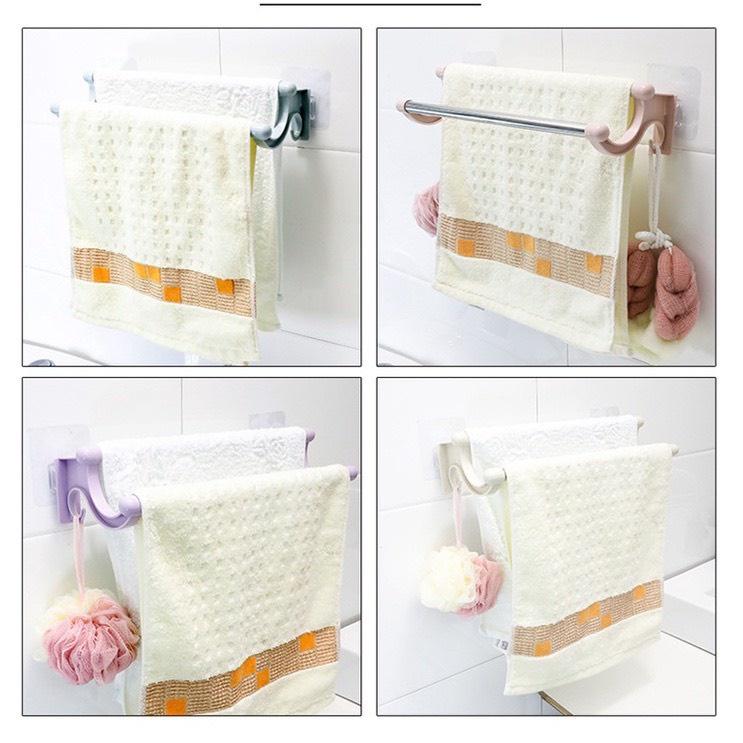 Thanh Treo Khăn Tiện Lợi Để Trong Nhà Tắm, Không Cần Đóng Đinh Chỉ Cần Dán Miếng Dán