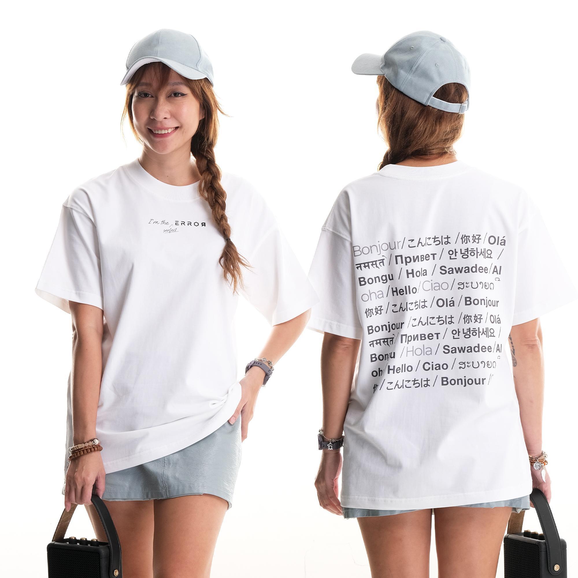 Áo Thun Oversize Unisex Hello Local Brand Error Cotton Mỹ 100% Tee Basic Màu Trắng Vải Trơn Không Xù Lông Thoải Mái