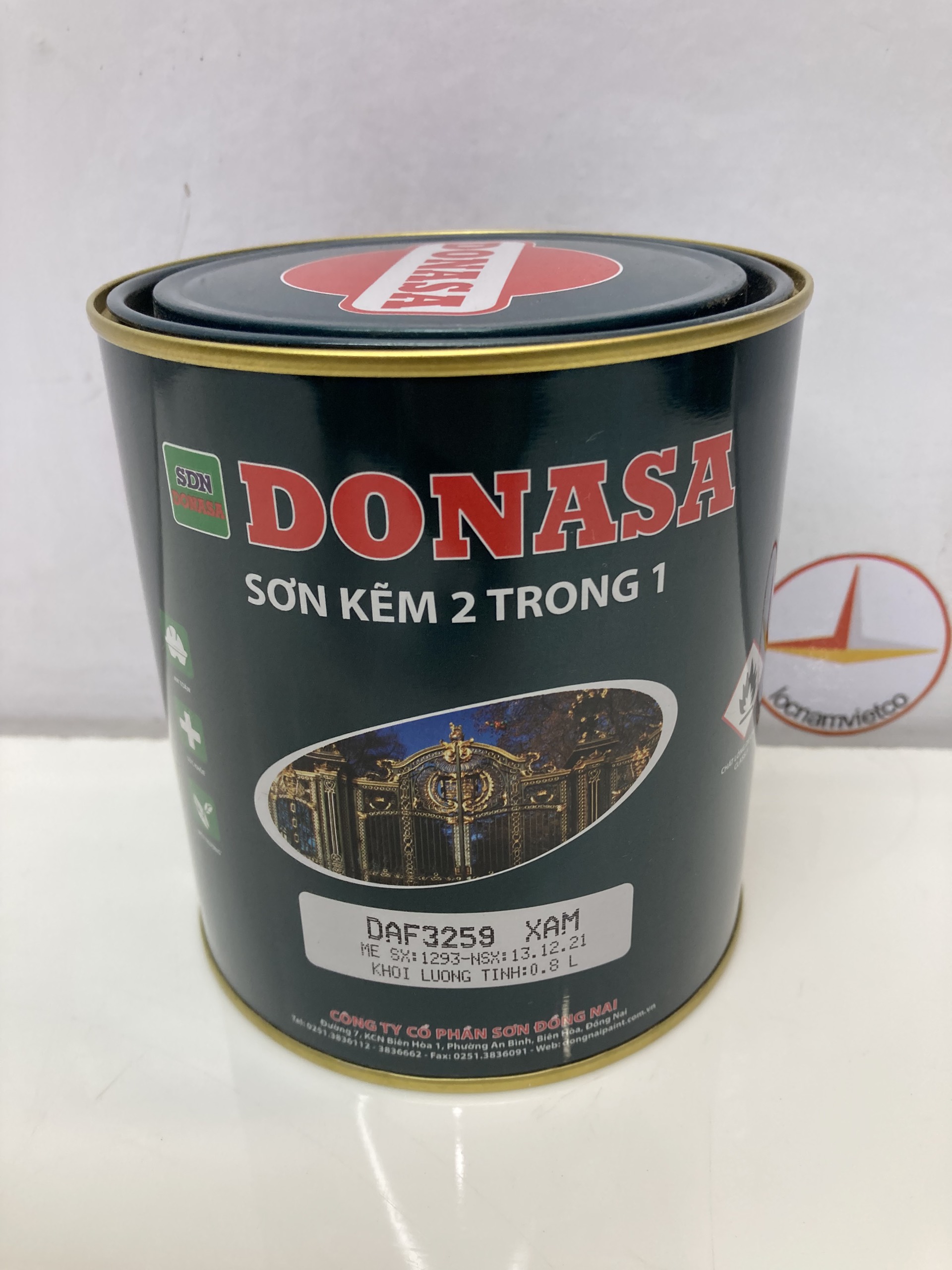 Sơn Sắt Kẽm Donasa 2 trong 1 màu DAF 3259 Xám Taiyang_800ml