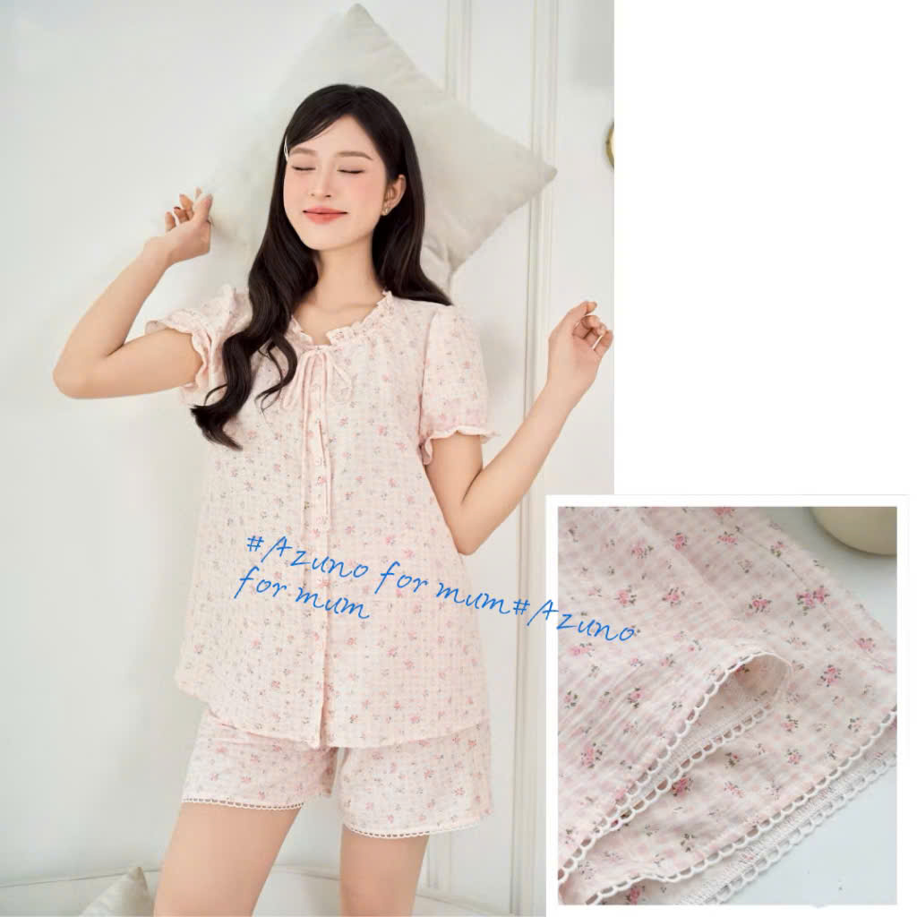 Bộ Đồ Bầu Đùi Chất Đũi Mát Mặc Hè Cho Mẹ Sau Sinh