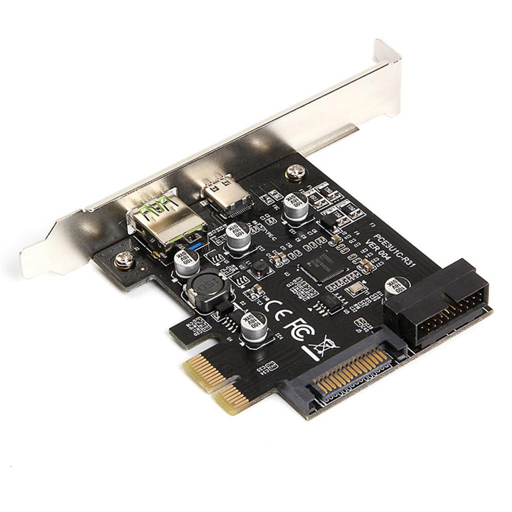 PCI-e To USB3.1 Type-C Expansion Card /  To USB 2.4A Fast Charge+19PIN