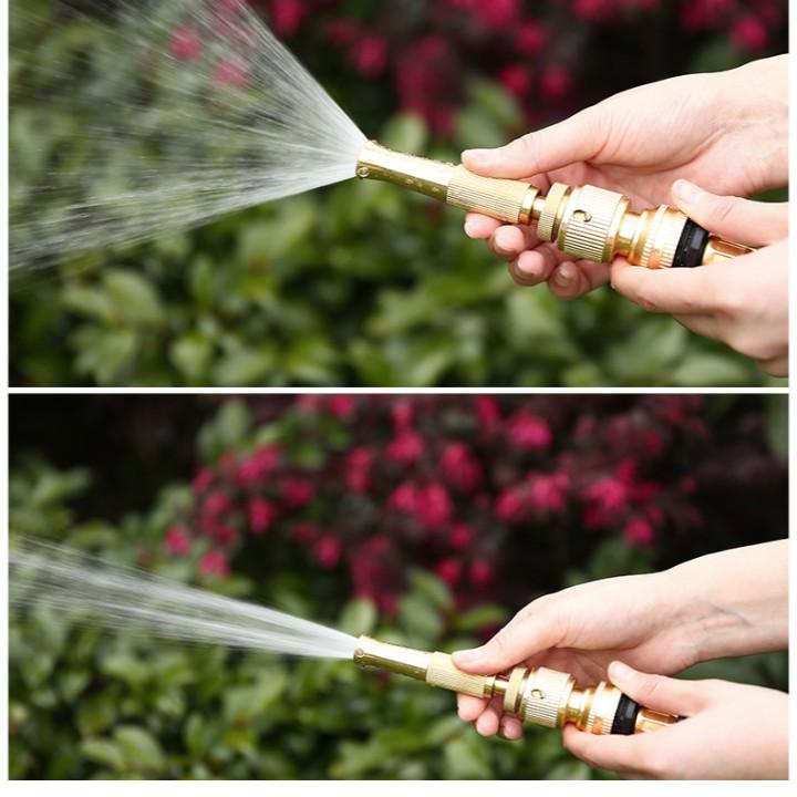 Bộ dây vòi xịt nước rửa xe, tưới cây . tăng áp 3 lần, loại 7m, 10m 206587 đầu đồng,cút đồng,+ tặng khăn phượt