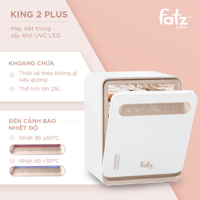 Fatzbaby Máy tiệt trùng sấy khô UVC LED King 2 Plus - FB4725BT